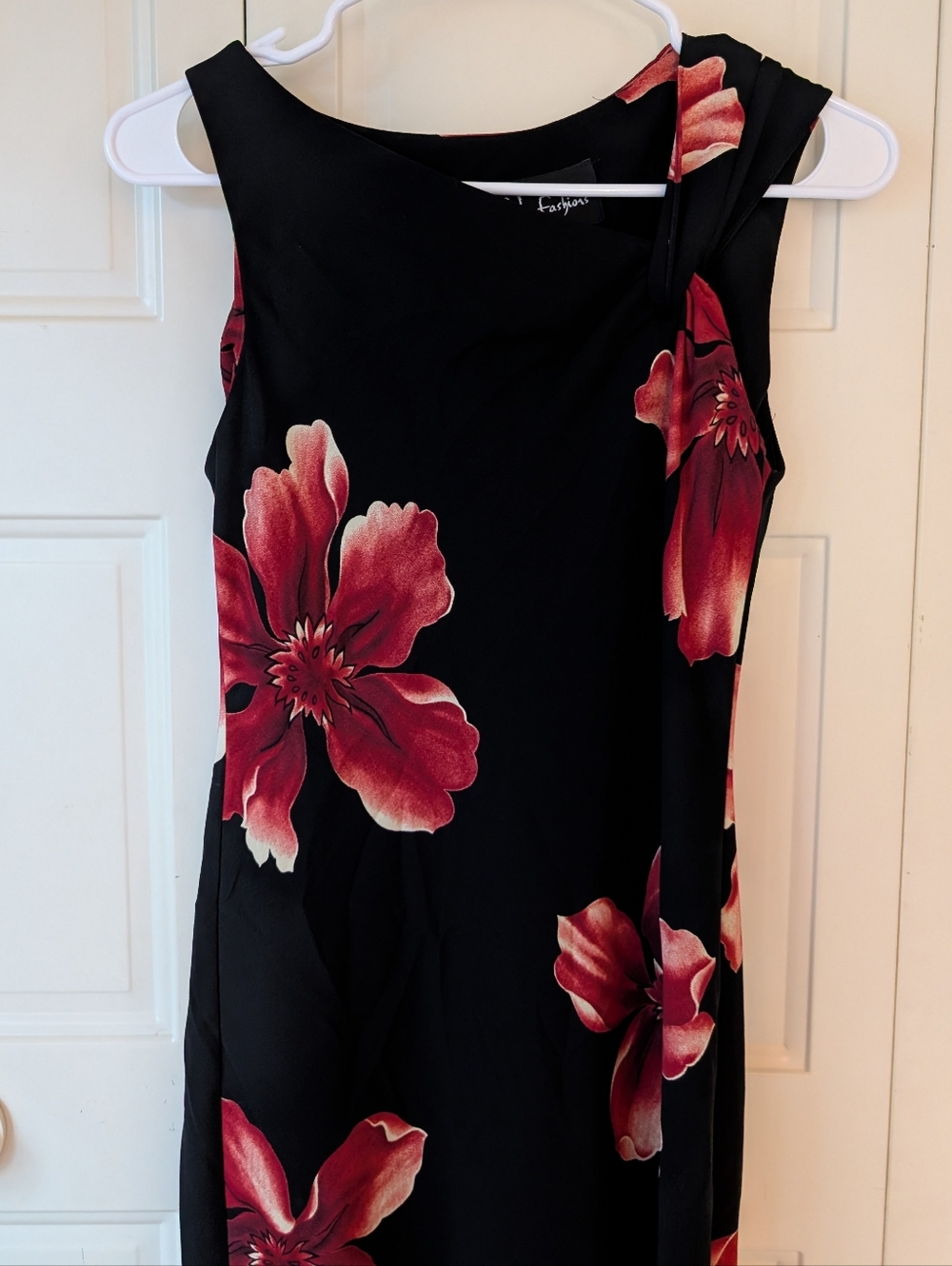 SL Fashions vintage tropical pink floral asymmetrical summer maxi dress